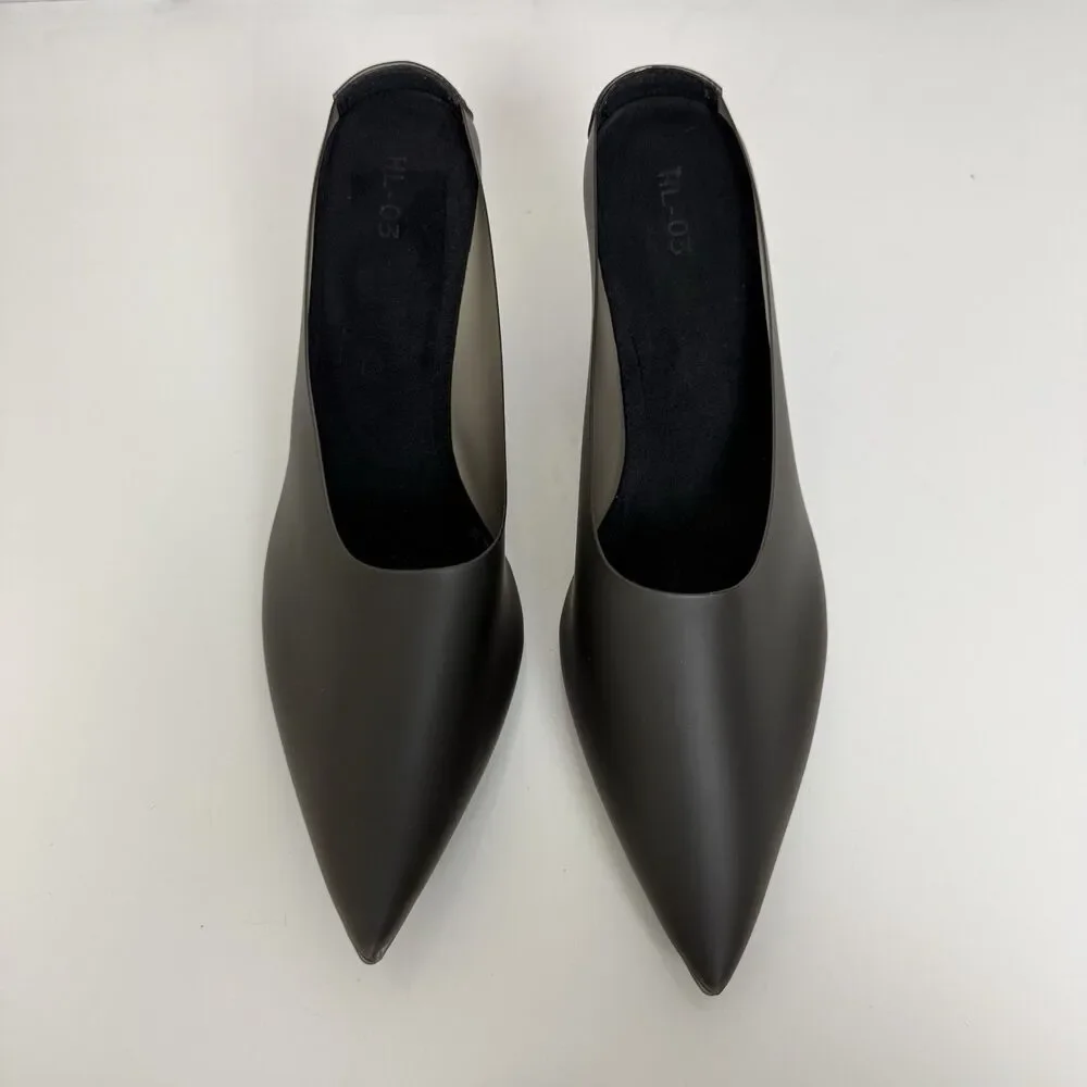 Yeezy Women’s Wedge Heels HL-03 Black Translucent TPU Heel Size 10 Slip On Shoe